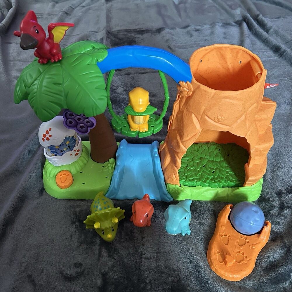 Fisher-Price 2024 Little People Dinosaur Village Play Set with 5 Dinosaurs